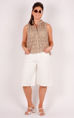 With Black Gala long denim bermuda