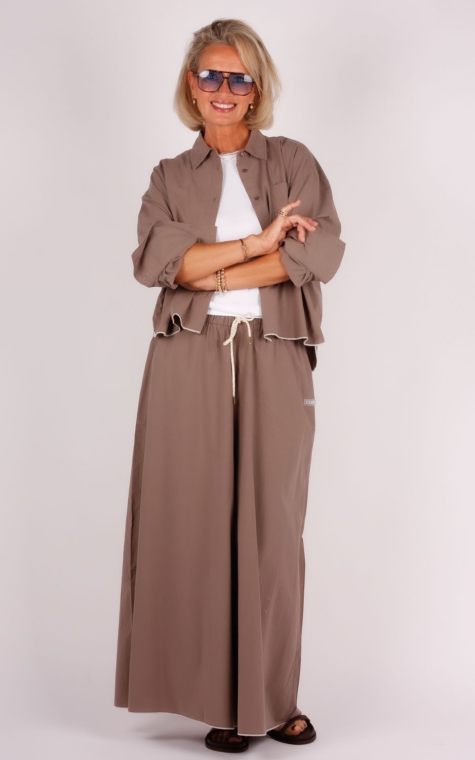 10 Days cropped shirt poplin 20-408-6202 moonrock