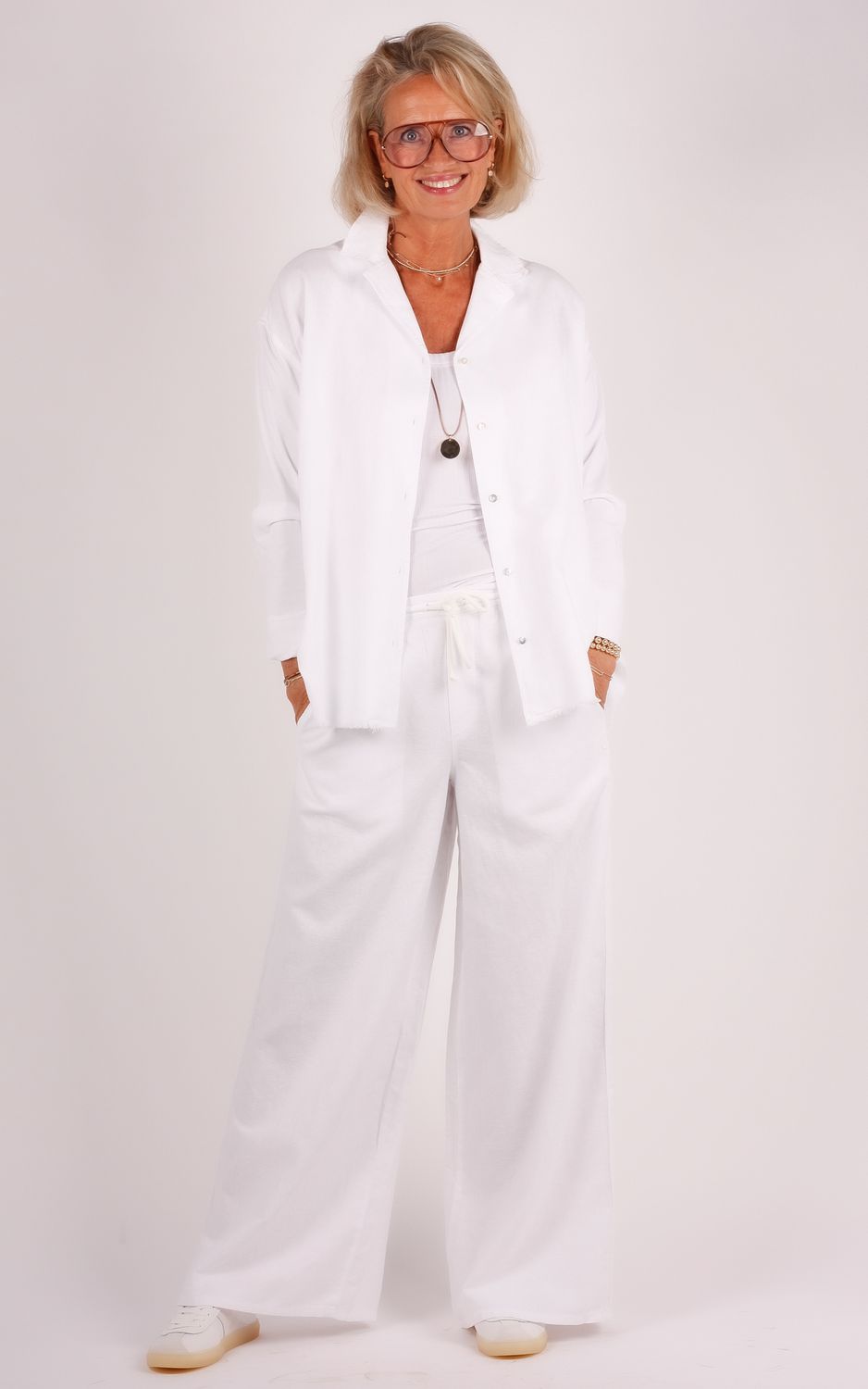 10 Days cotton linen blouse 20-407-6202 white