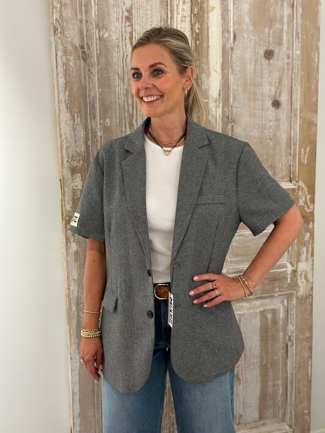 Maison Miaré Upcycled blazer grey melee