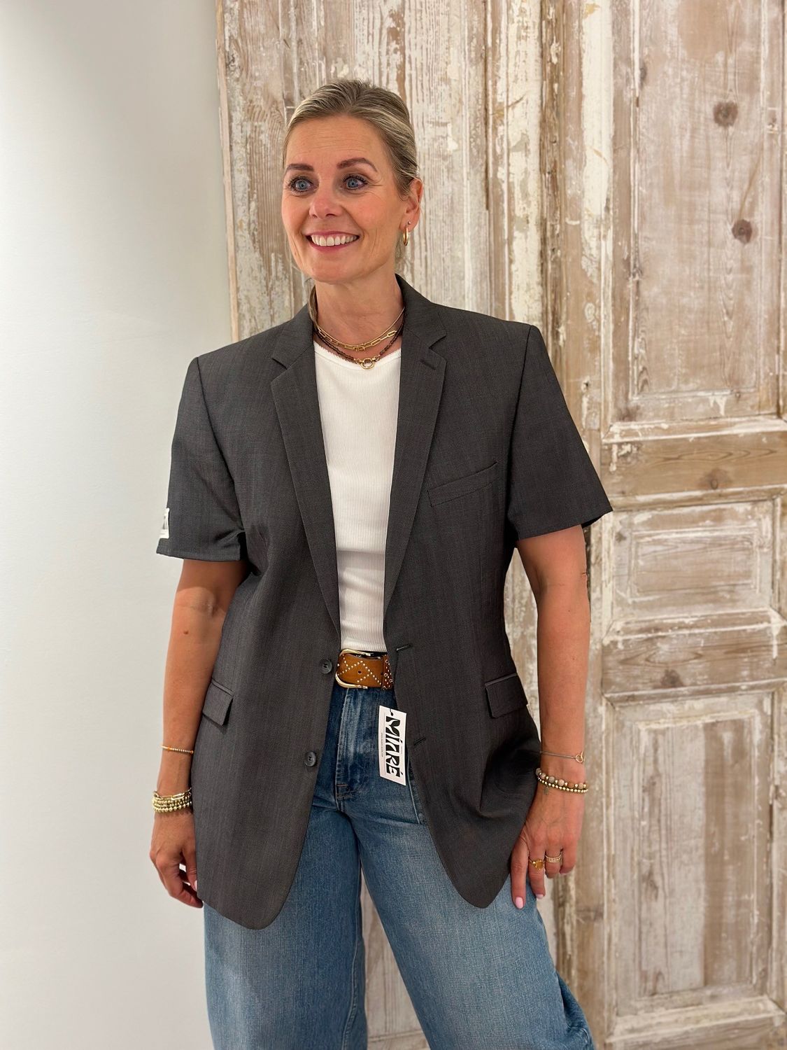 Maison Miaré Upcycled blazer grey struc