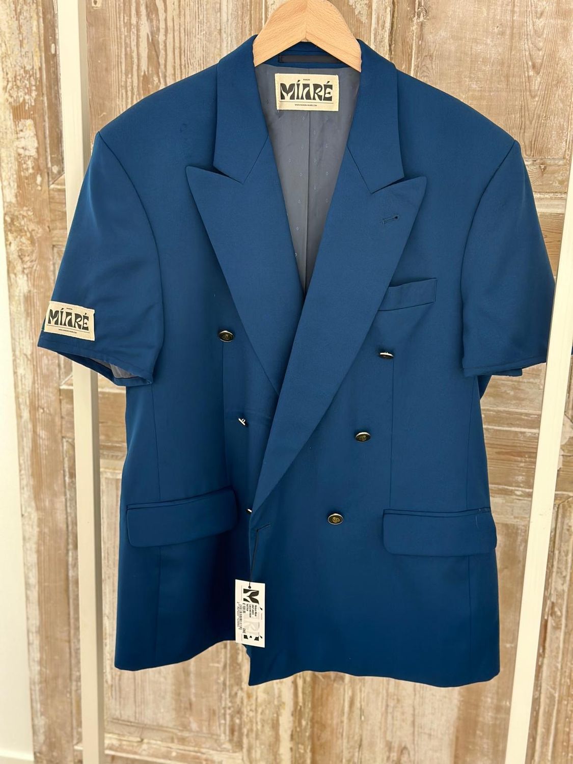 Maison Miaré Upcycled blazer teal blue