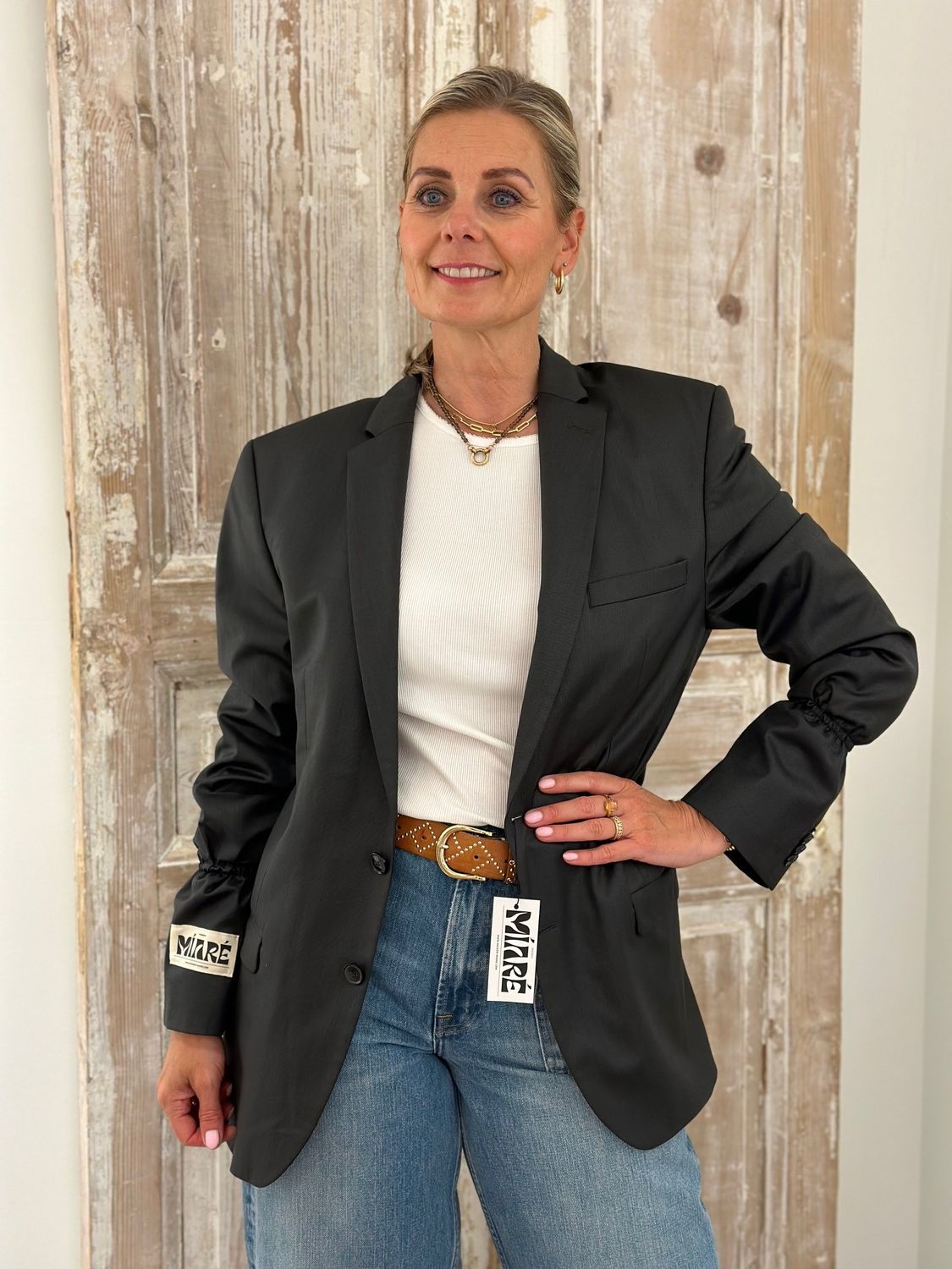 Maison Miaré Upcycled blazer dark grey
