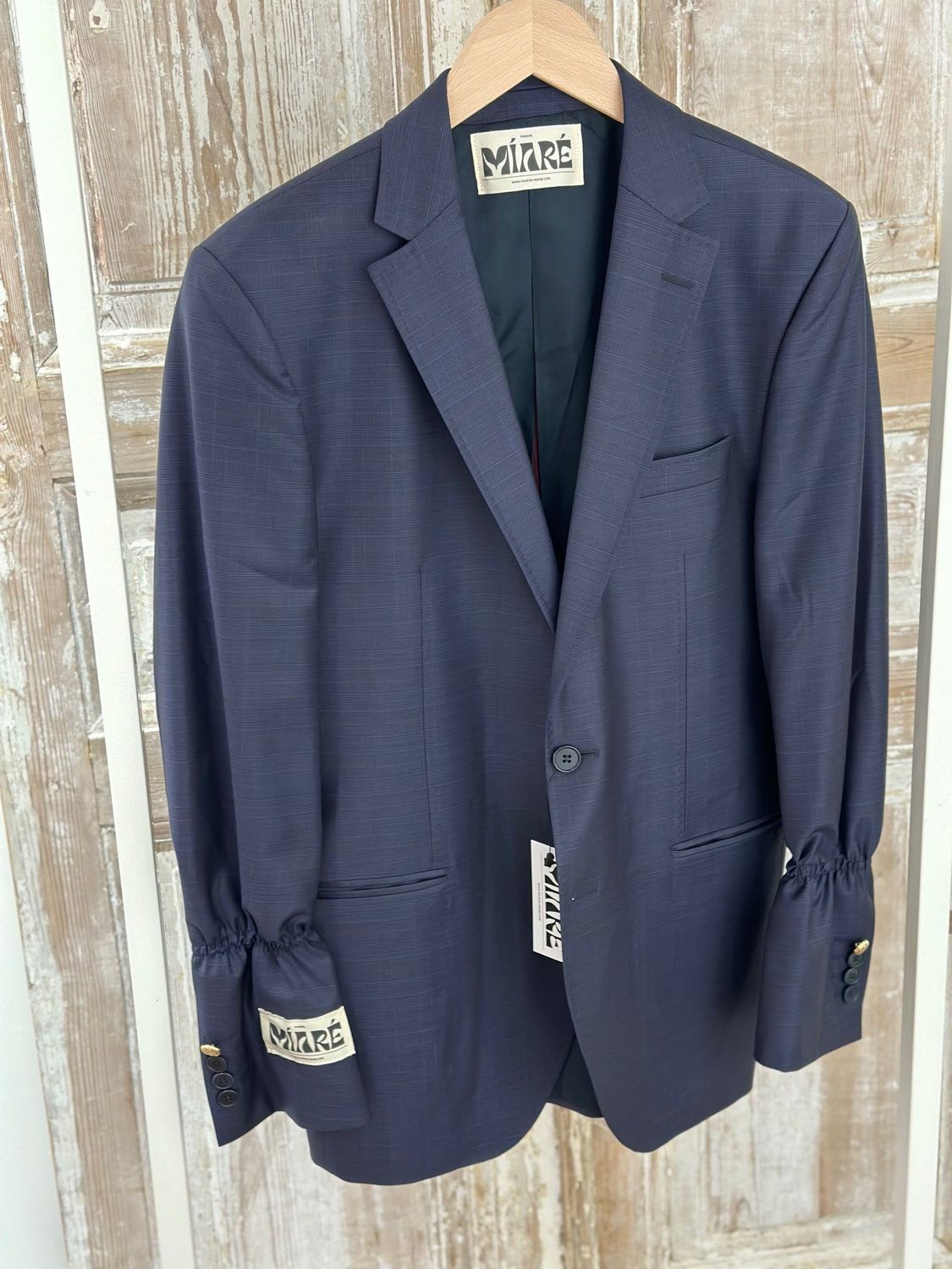 Maison Miaré Upcycled blazer check blue