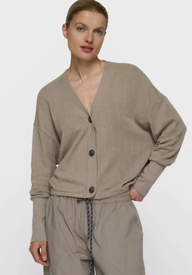 10 Days v-neck mesh cardigan 20-852-6203 fog