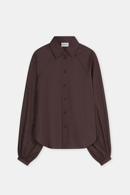 Closed blouse Mahagony brown