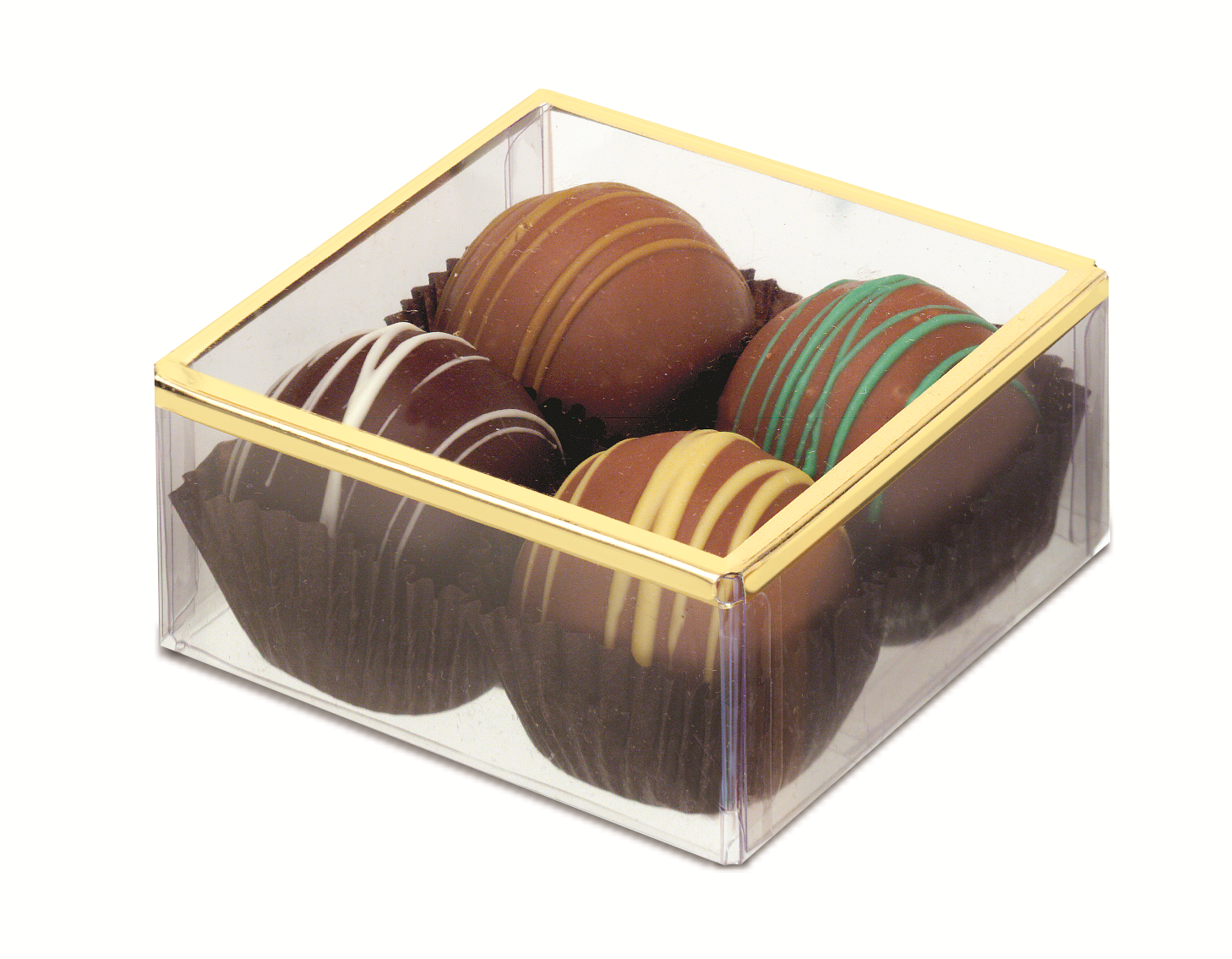 Box with Gold or Silver Border Lid (3&quot; x 3&quot; x 1 3/8&quot;)