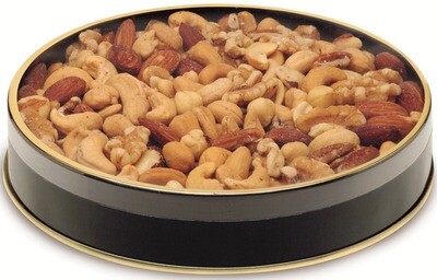 Black Round with Metal Bottom &amp; Gold Rim Top (7" x 1 1/8")