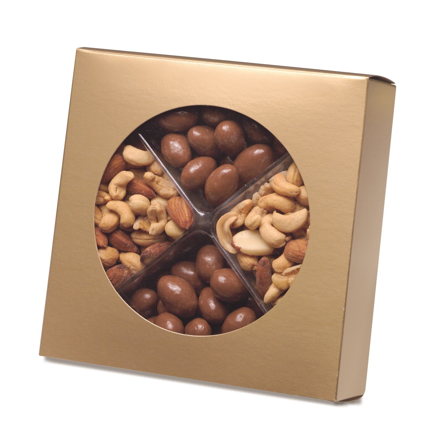 Box with Die Cut Circle - Gold (7" x 2 1/4")