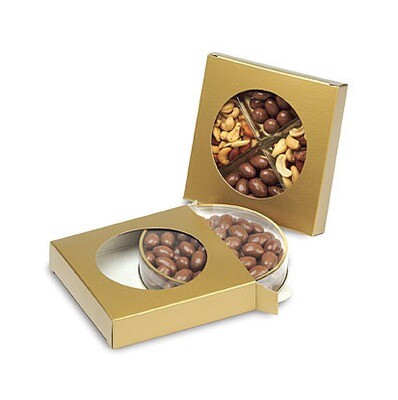 Box with Die Cut Circle - Gold (6" x 1")