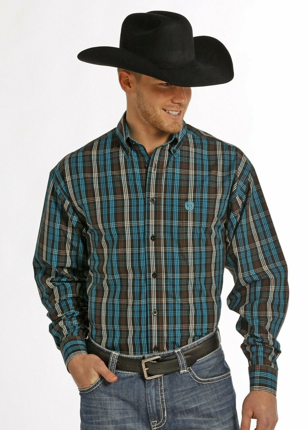 Ranch Plaid Turquoise/Brown