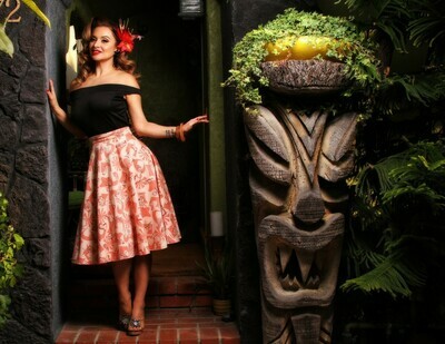 Rum Tiki Thrills Skirt Peach