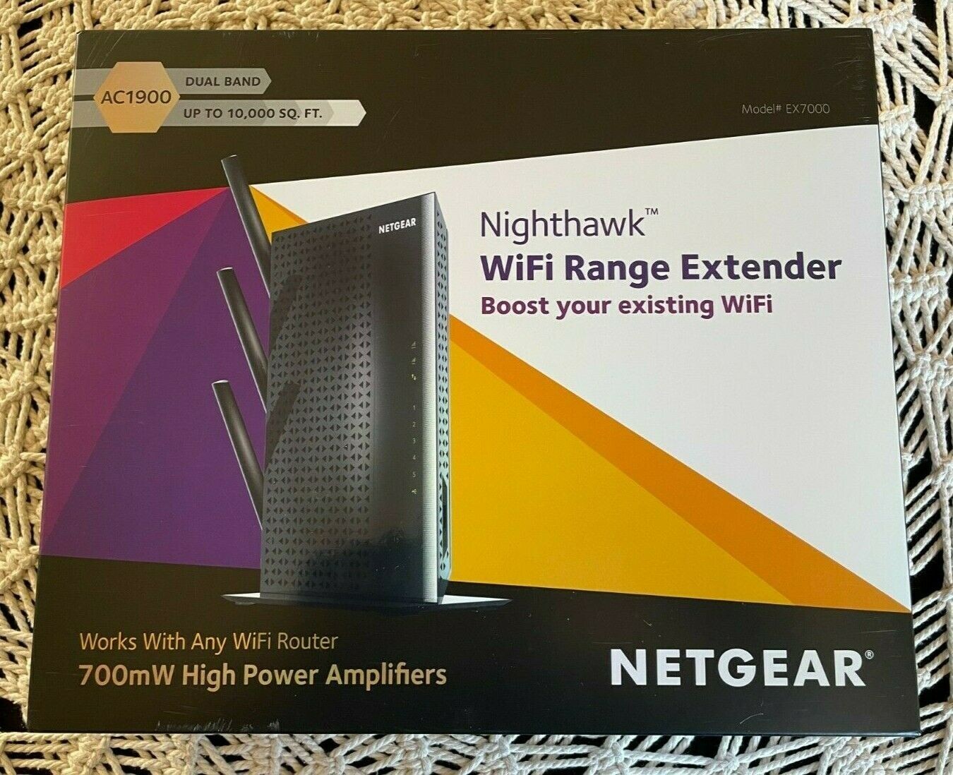 NETGEAR Nighthawk AC1900 Dual Band Gigabit WiFi Range Extender EX7000-100PAS