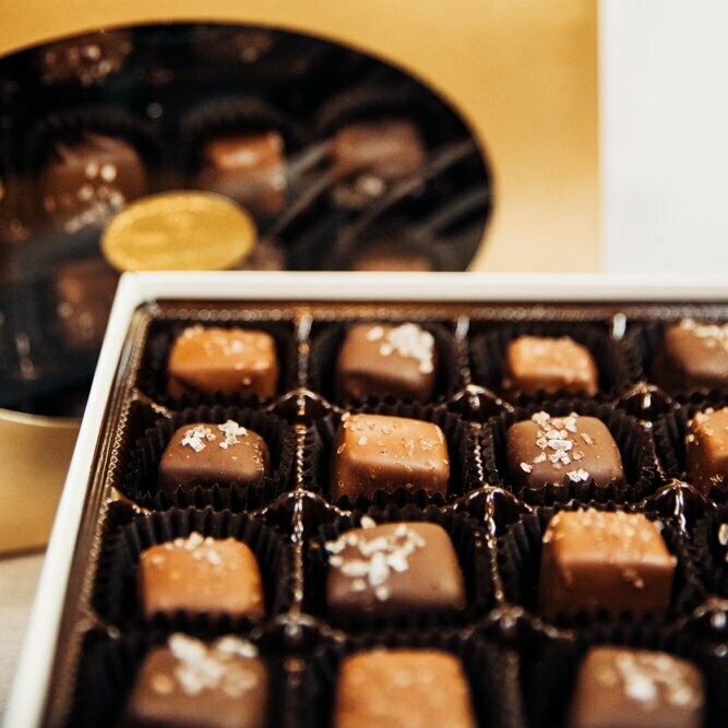 24 Piece Salted Chocolate Covered Caramels