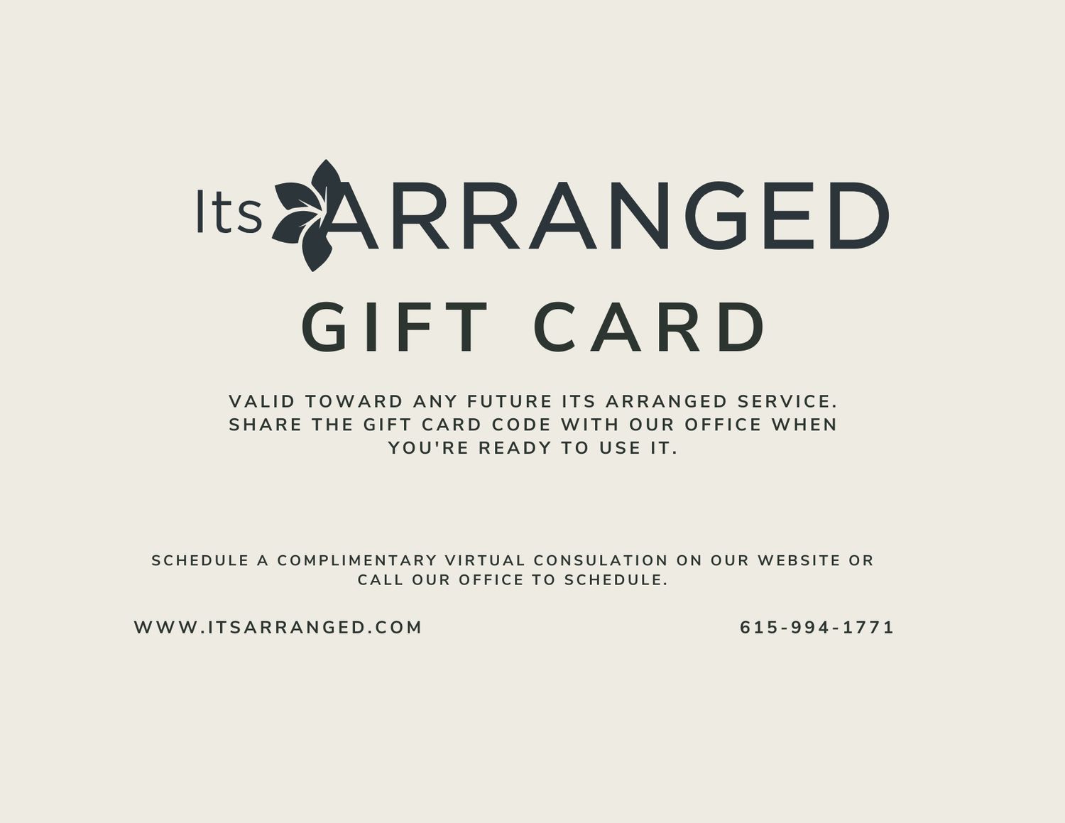 Its ARRANGED Gift Card