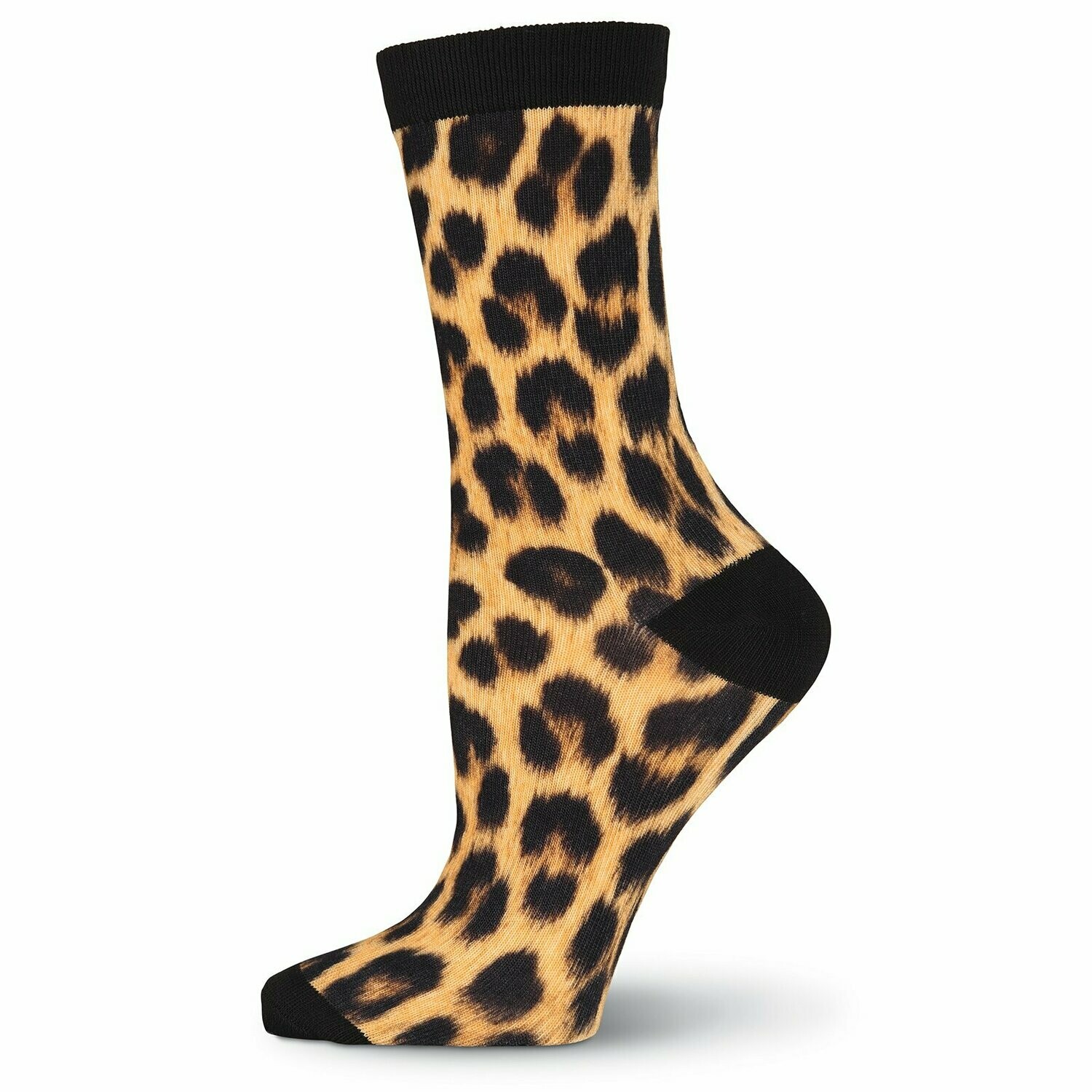 Women's Leopard 360 Print Crew Socks