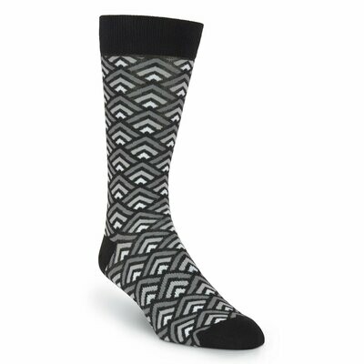 Men's Tri-Geometric Pattern Crew Socks