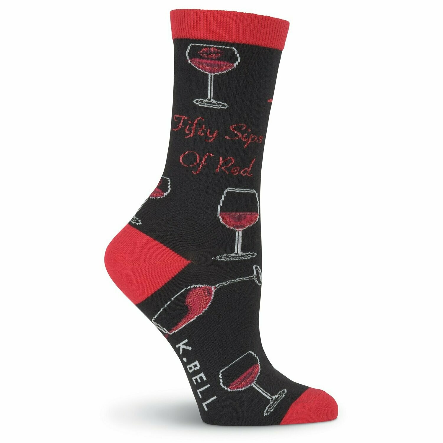 Women's Fifty Sips Of Red Crew Socks