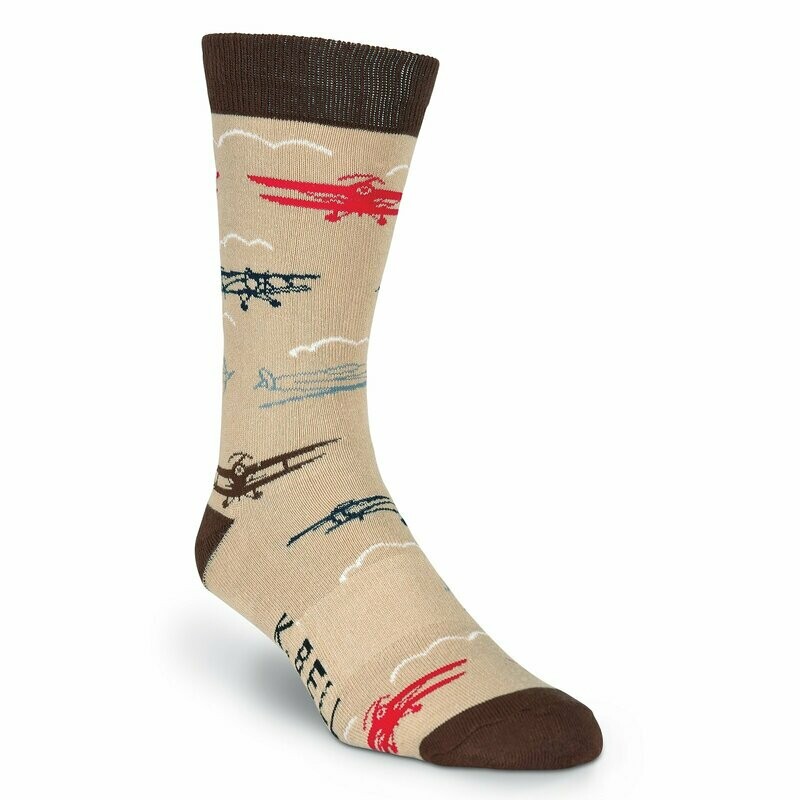 Men's Planes Crew Socks -  American Made