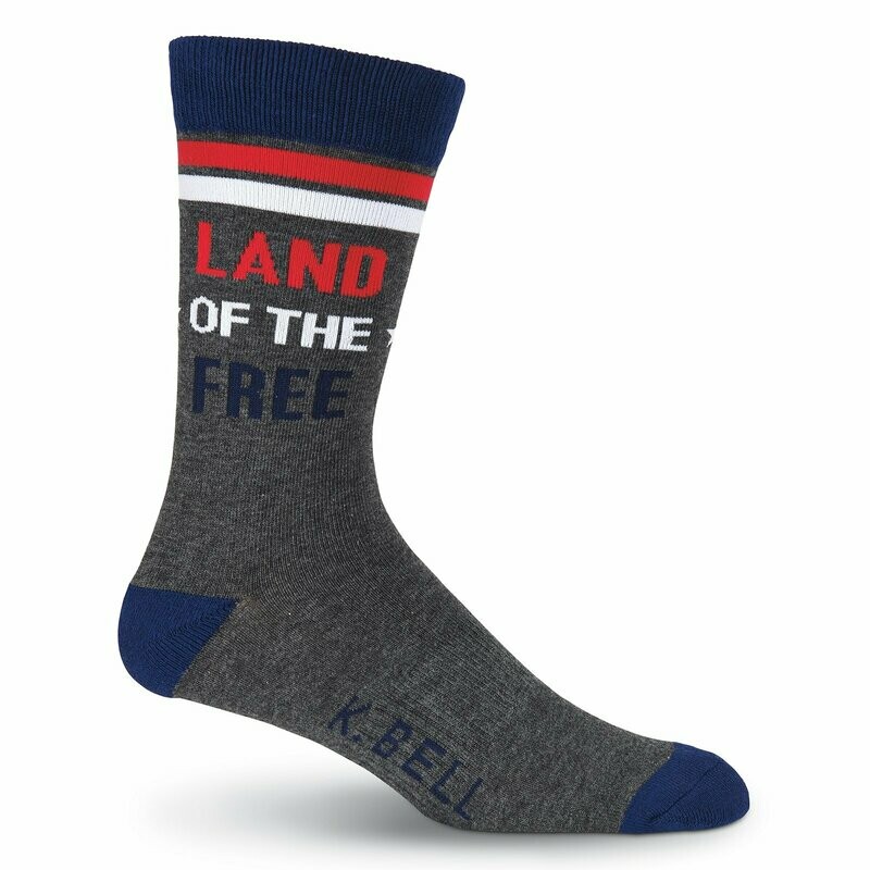 Men's Land of the Free Crew Socks -  American Made