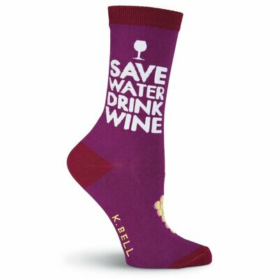 Women's Drink Wine Crew Socks
