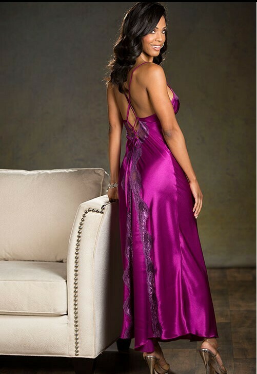 Satin &amp; Lace Gown