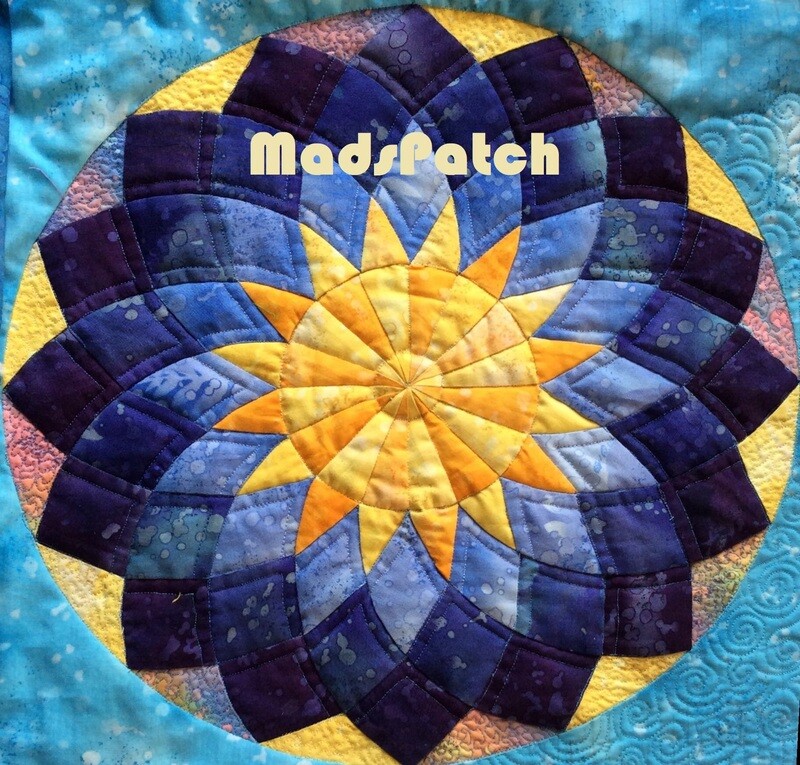 Downloadable Foundation Paper Piecing Pattern and Easy Strip-piecing Instructions for DAHLIA BLOCK1 Dreamcatcher Dusk Round the Year Quilt