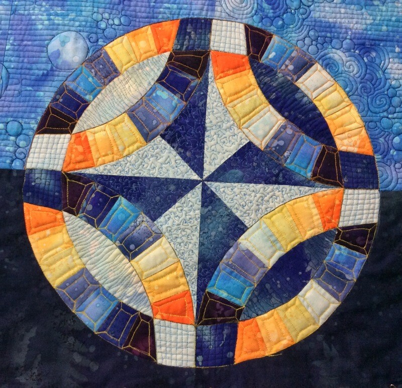 Downloadable Foundation Paper Piecing Pattern and Instructions for DOUBLE WEDDING RING BLOCK09 Dreamcatcher Dusk Round the Year Quilt
