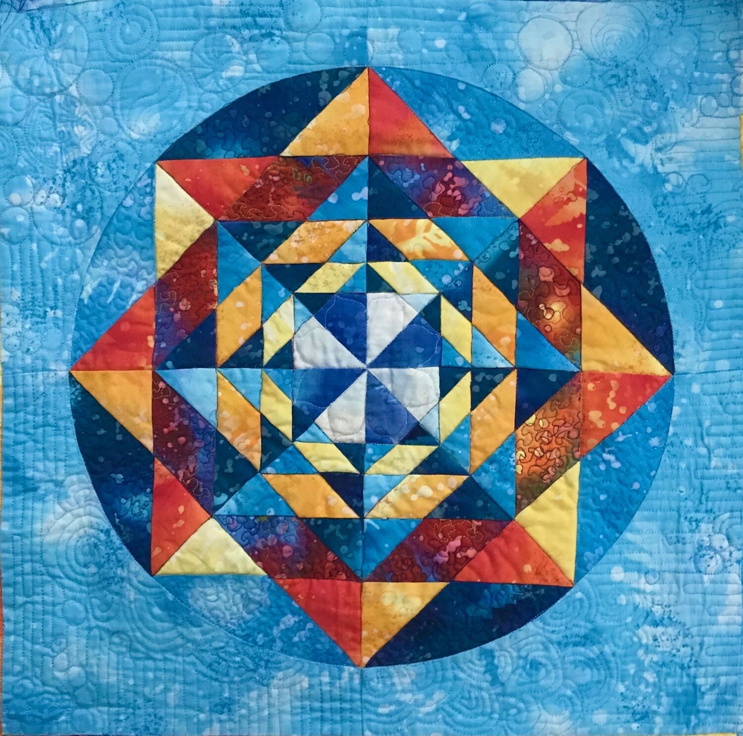 Downloadable Foundation Paper Piecing Pattern Instructions for the ALMOST-FRACTAL MANDALA Quilt Block
