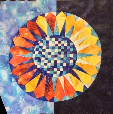 Downloadable Pattern and Easy Instructions for SPIKED DRESDEN BLOCK08 Dreamcatcher Round the Year Quilt