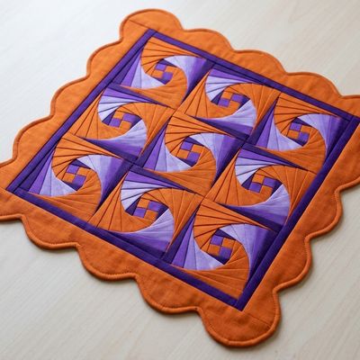 Halloween Trails- Wonky Log Cabin Miniature Quilt