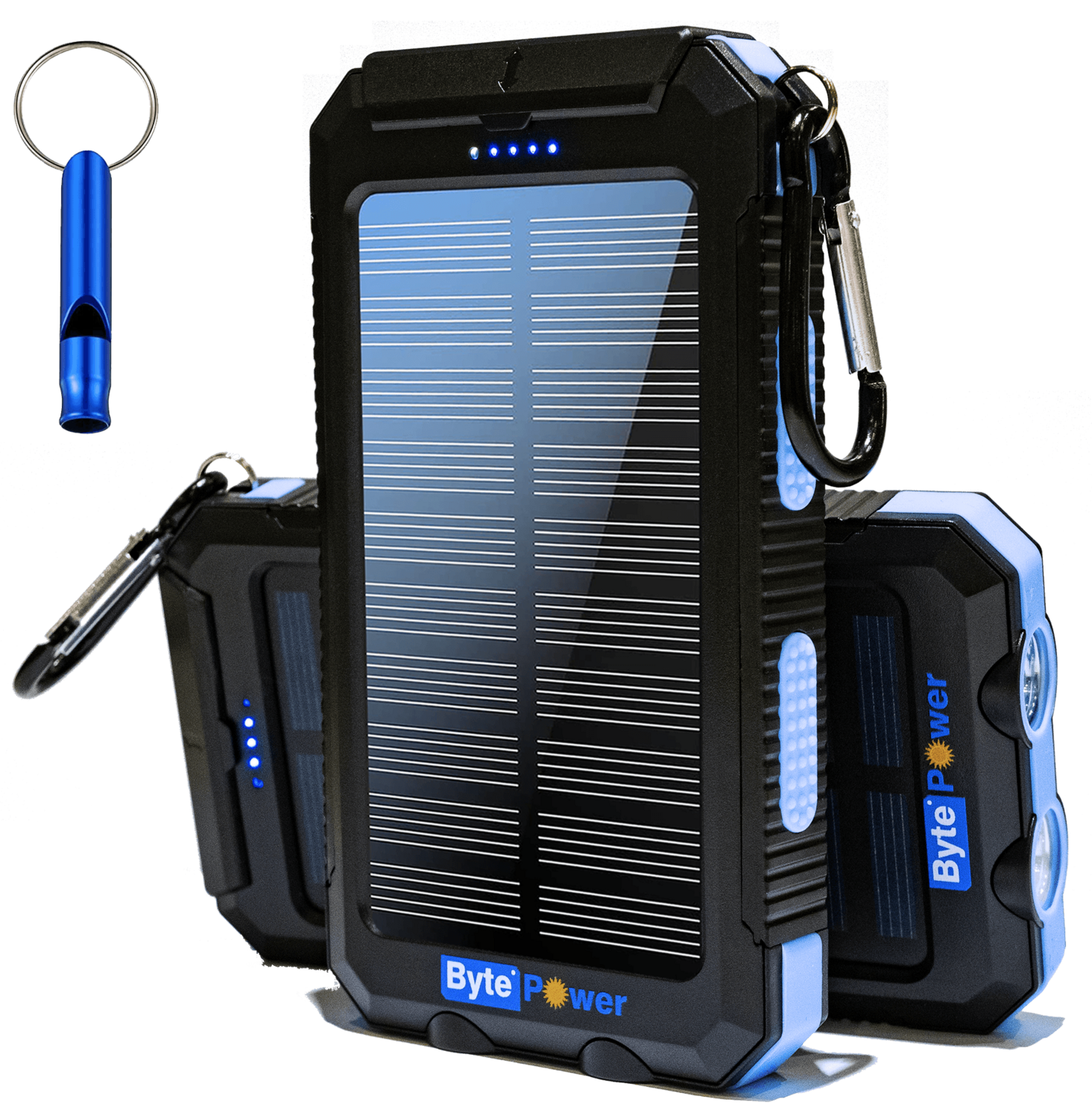 Waterproof Solar Power Bank - Blue