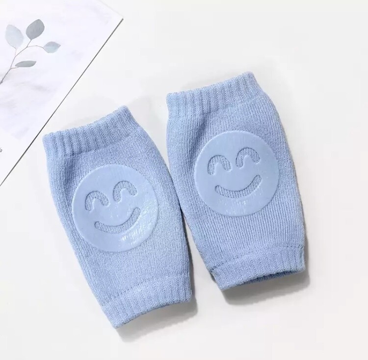 Baby Knieschoner Anti-Rutsch smiley-hellblau (one-Size)