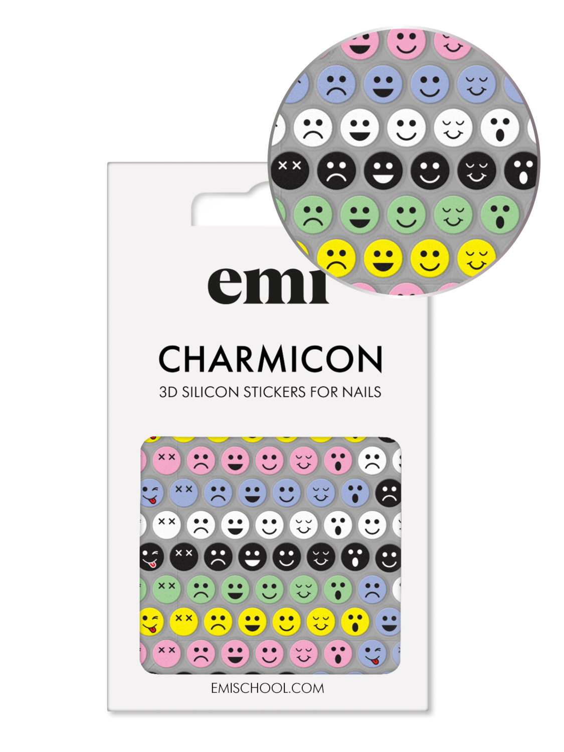 Charmicon 3D Silicone Stickers #197 Сolored Smiles