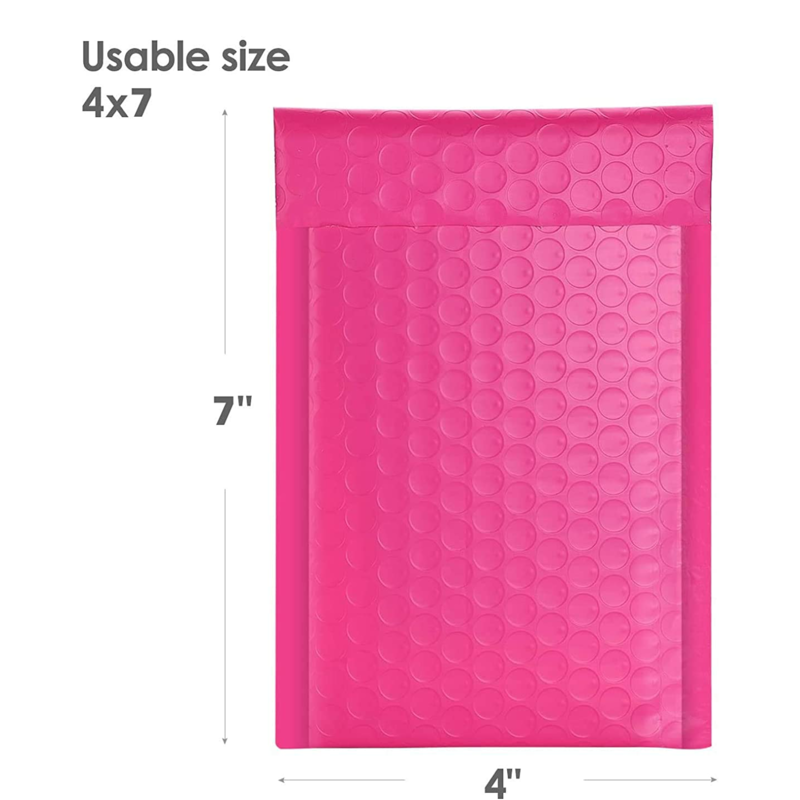 4×8 Bubble Mailers (Hot Pink)
