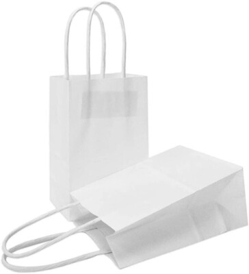 6×8 White Mini Paper Shopping Bags