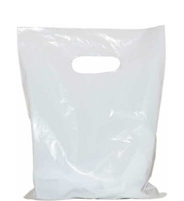 8×12 White Plastic Shopping Bags