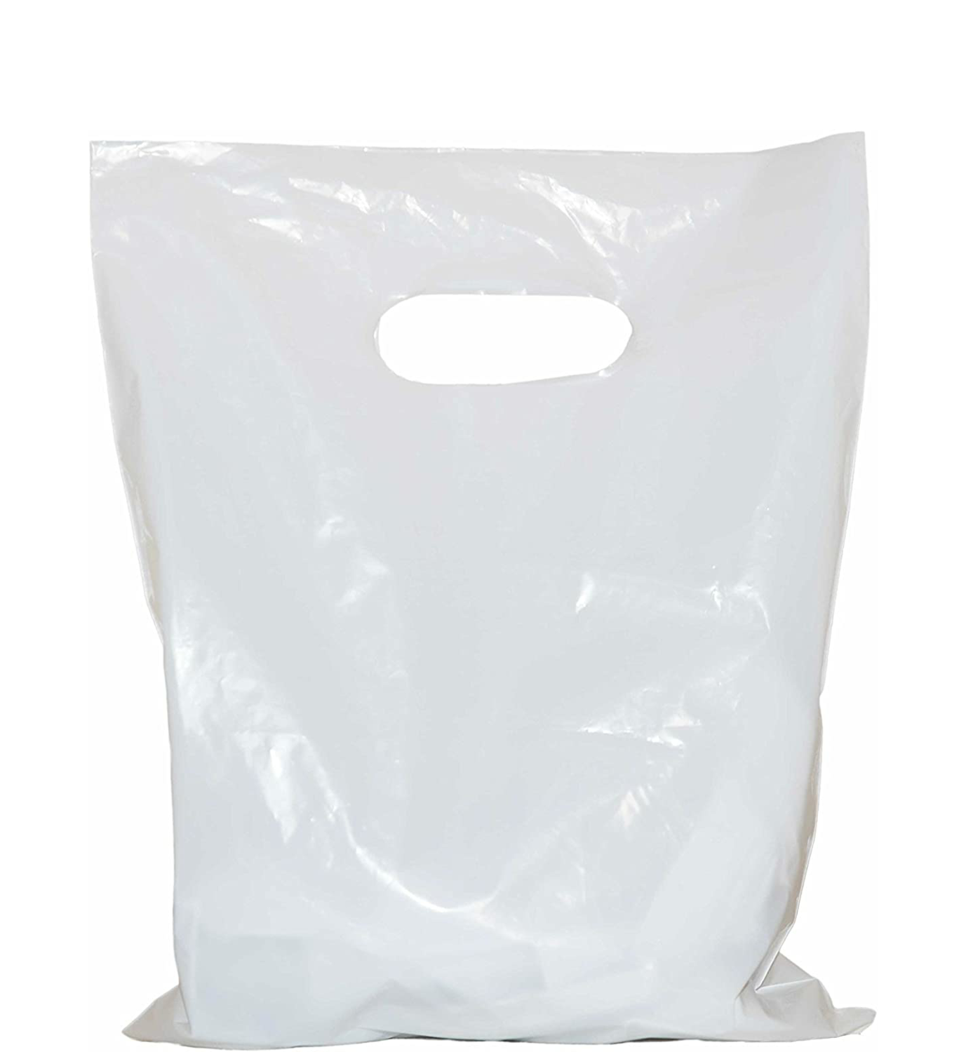 8×12 White Plastic Shopping Bags