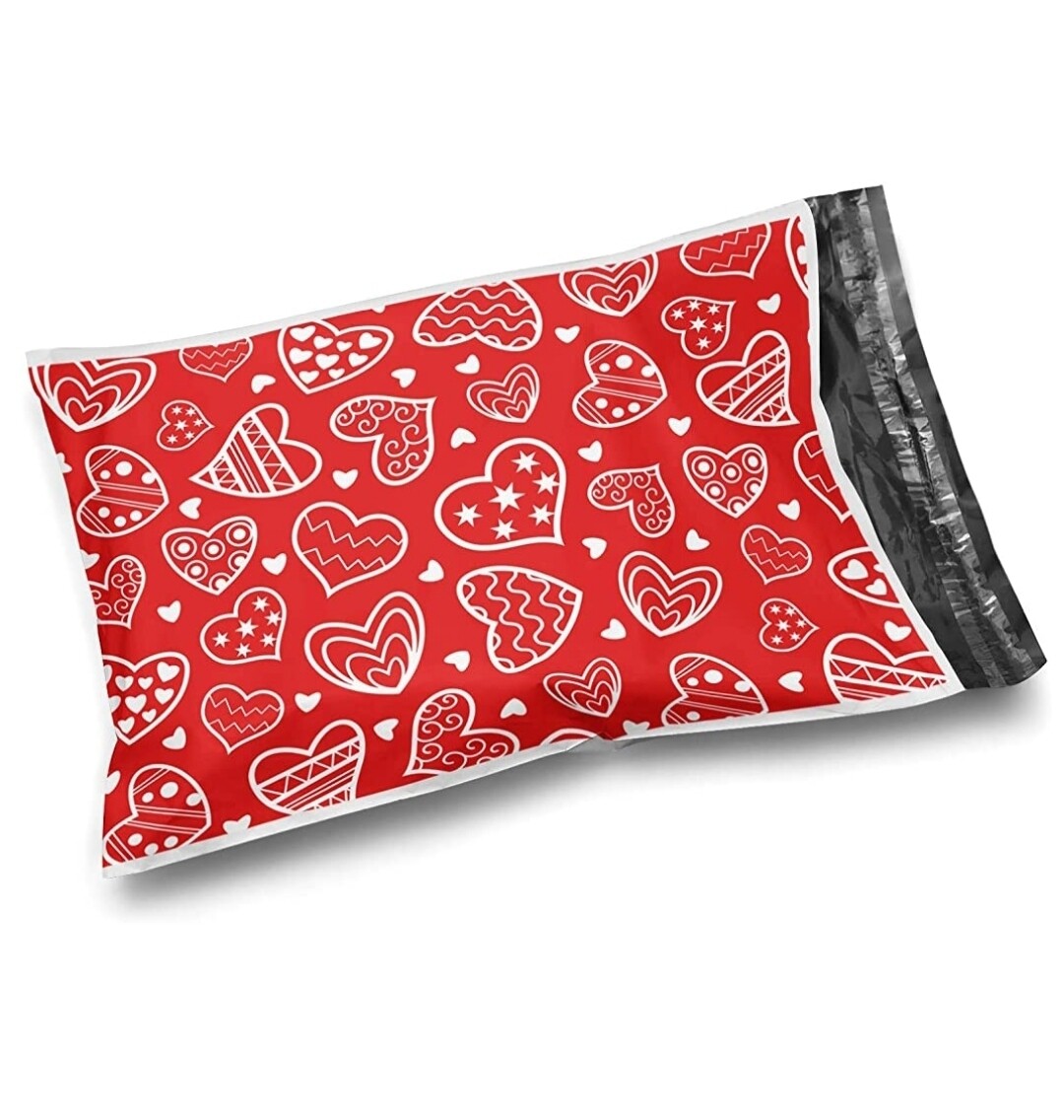 10×13&quot; Heart Printed Polymailers