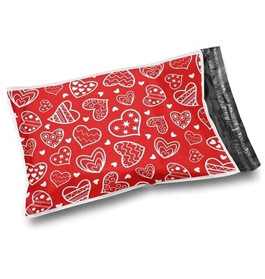 10×13" Heart Printed Polymailers