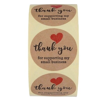 1" Thank You Stickers