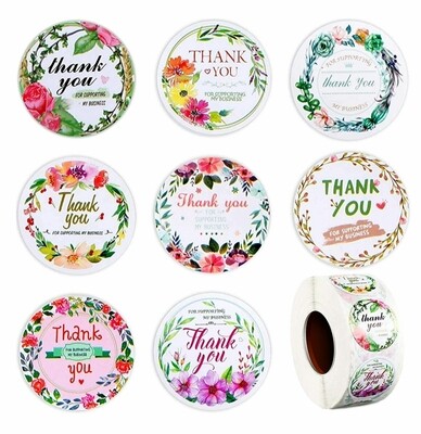 1.5" Thank You Stickers (Assorted)