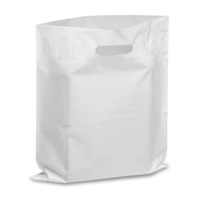 14×18 White Plastic Shopping Bags