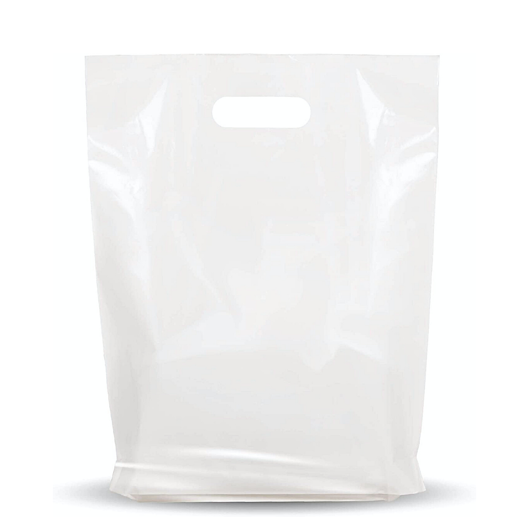 10×15 White Plastic Shopping Bags