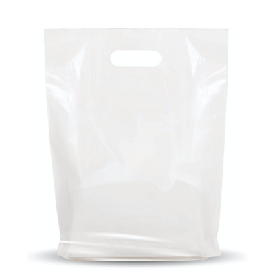 10×15 White Plastic Shopping Bags