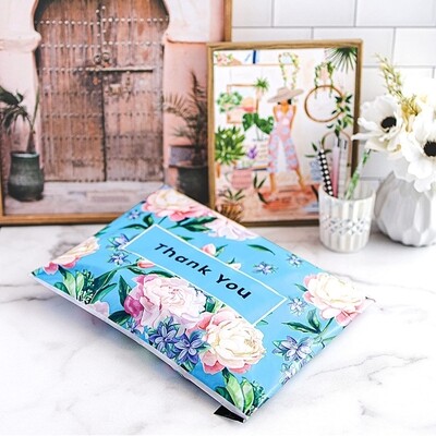 10×13" Thank You Floral Polymailers