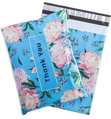 10×13" Thank You Floral Polymailers