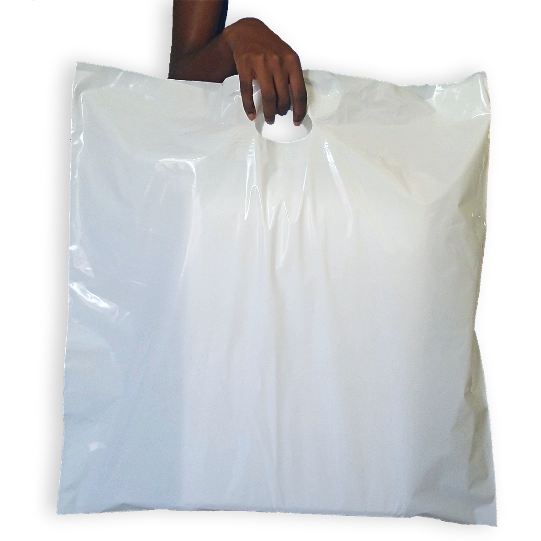 24×24 White Plastic Shopping Bags