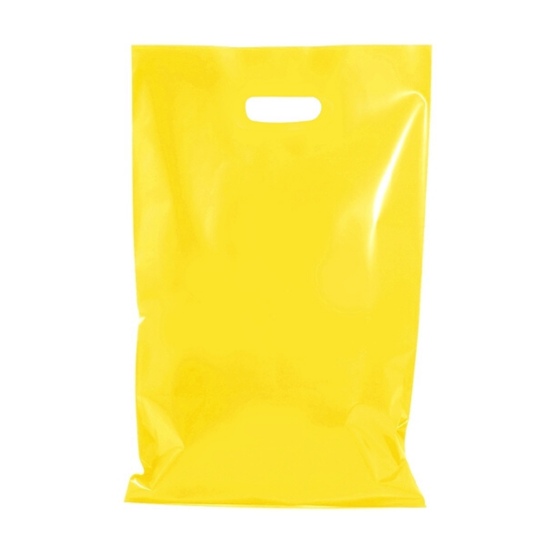 8×12 Yellow Plastic Shopping Bags, Quantity: 20