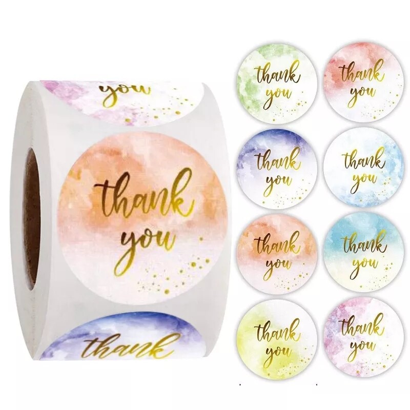 1"  Thank You Stickers